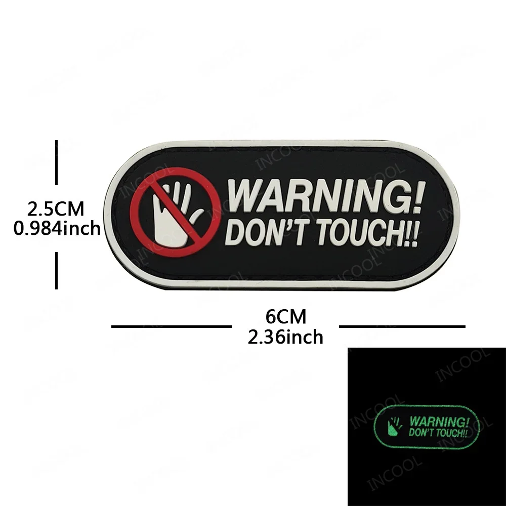Parche de advertencia de goma de PVC 3D, insignias bordadas de peligro táctico, brazalete reflectante IR para ropa, accesorios para mochila - imagen 4