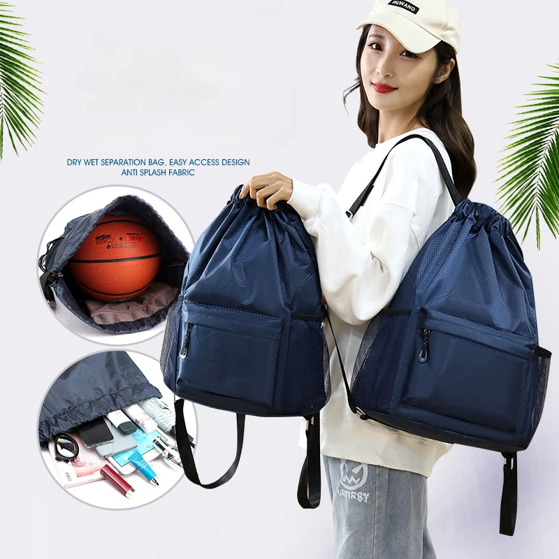 Bolsa deportiva de natación con separación en seco y húmedo de 27L, mochila impermeable, bolsa deportiva de baloncesto de gran capacidad, bolsillo de viaje para Fitness - imagen 3