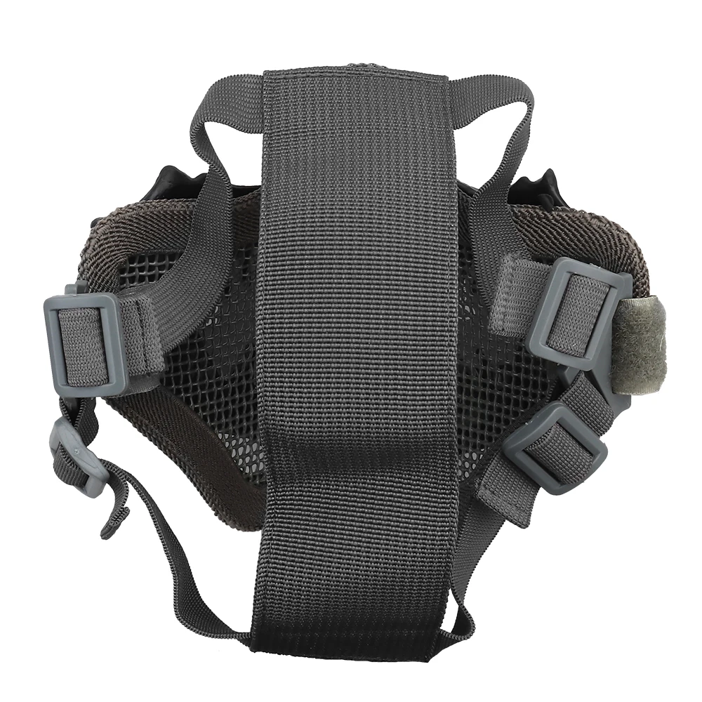 Airsoft Masks Adjustable Half Face Mask Steel Mesh Tactical Lower Face Mask for Hunting Paintball CS Shooting Motorcycle Cosplay - imagen 3