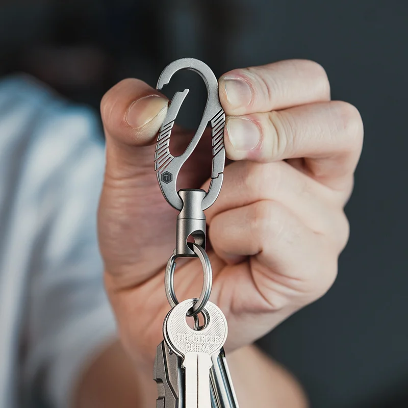 CooYoo-llavero de aleación de titanio KM09, figura giratoria, hebilla de herradura de junta Universal, broche Edc para exteriores - imagen 4