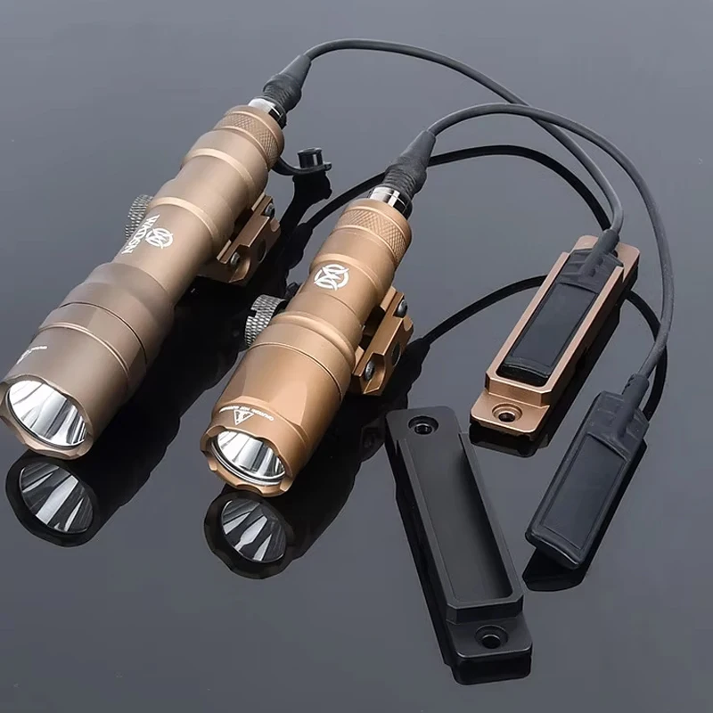 Linterna táctica M600 M300A M600DF M300A, luz blanca, interruptor trasero de Metal, ranura para tarjeta compatible con riel M-Lok Keymod, linternas de caza - imagen 4