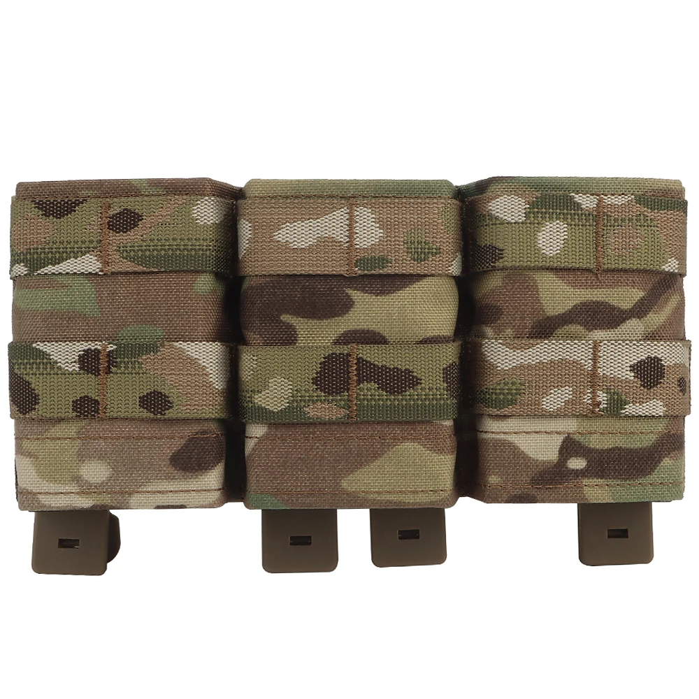 Chaleco táctico Panel frontal 5,56, bolsa Triple para revistas (mediana), sistema Molle con abrazaderas Kydex para bolsas Airsoft M4 AR15 MAG