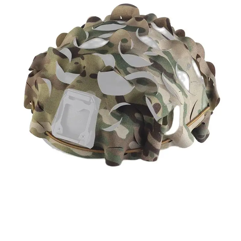 MCAP Snow Camouflage 3D cubierta de casco con corte láser tela de camuflaje Ghillie para casco táctico rápido - imagen 3
