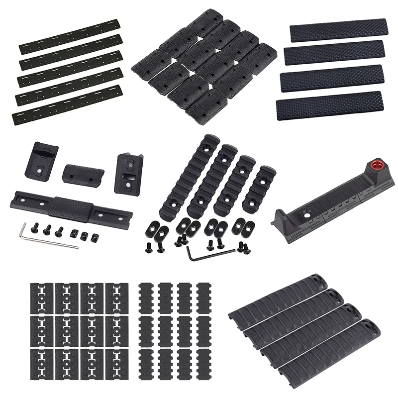 Kit de cubierta de riel Keymod M-LOK MOE para caza, Rifle táctico Airsoft MLOK, Protector de tope manual, riel Picatinny de 20mm M4 AR15 HK416 BCM
