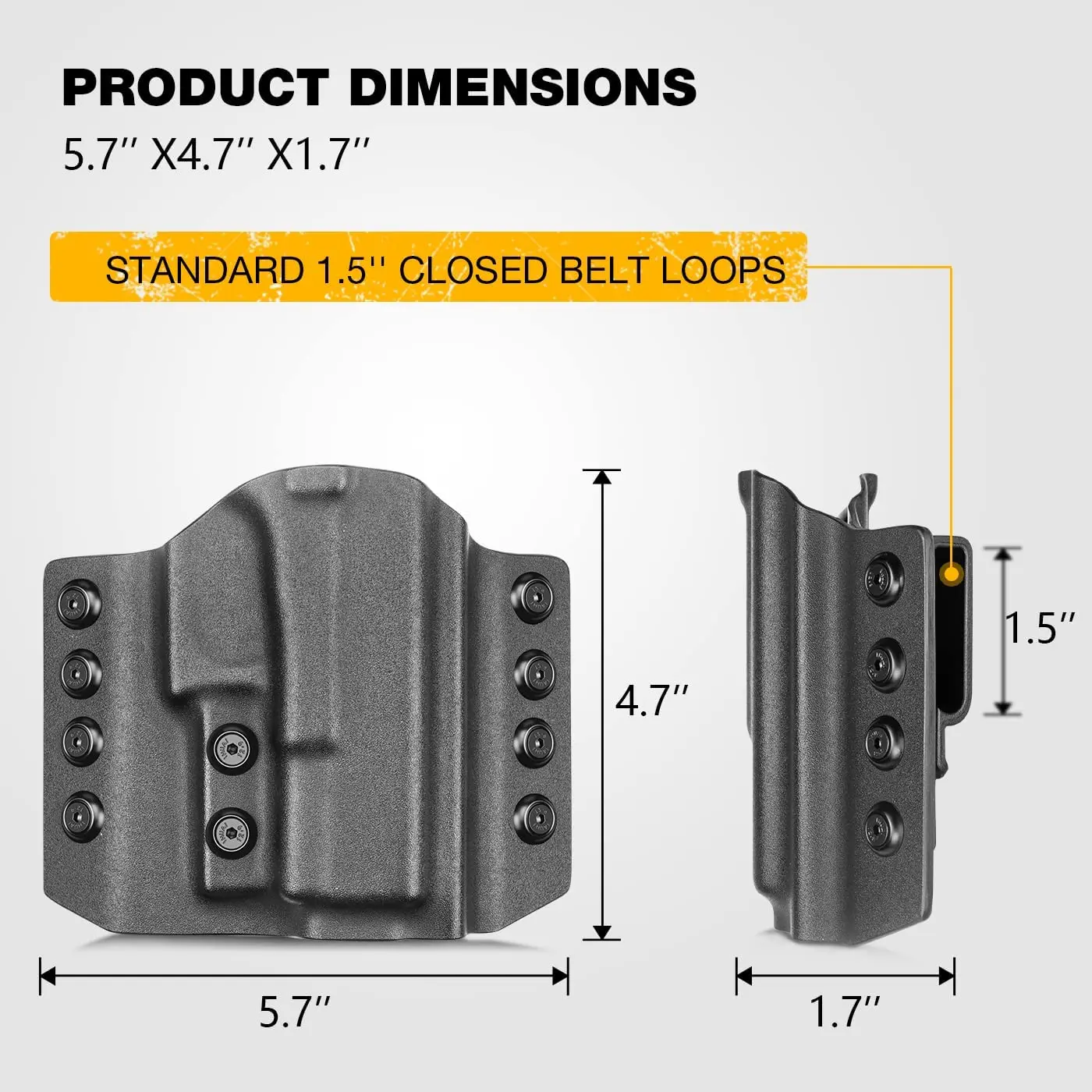 Funda de mano derecha o izquierda para Glock 19, 19X, 23, 32, 44, 45(Gen1-5), de dibujo rápido, OWB Kydex - imagen 3
