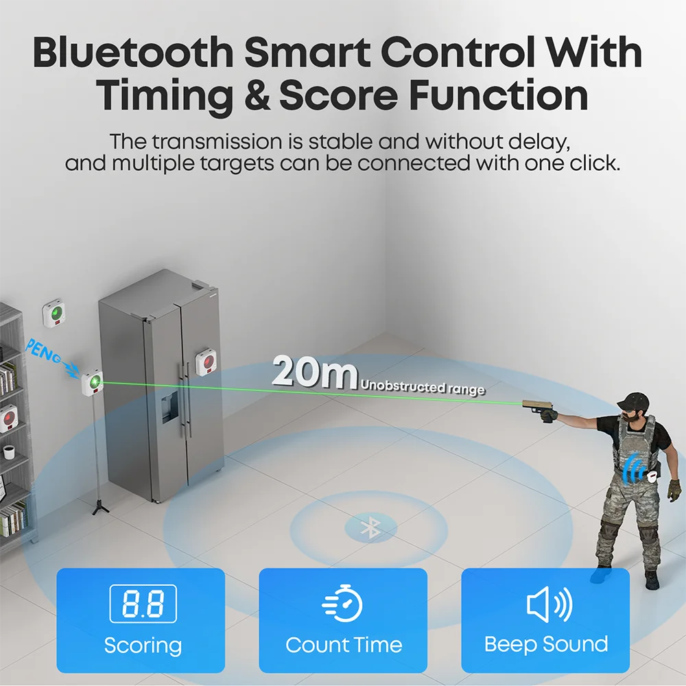 Objetivos láser tiro en seco conteo electrónico Bluetooth mando remoto - imagen 4