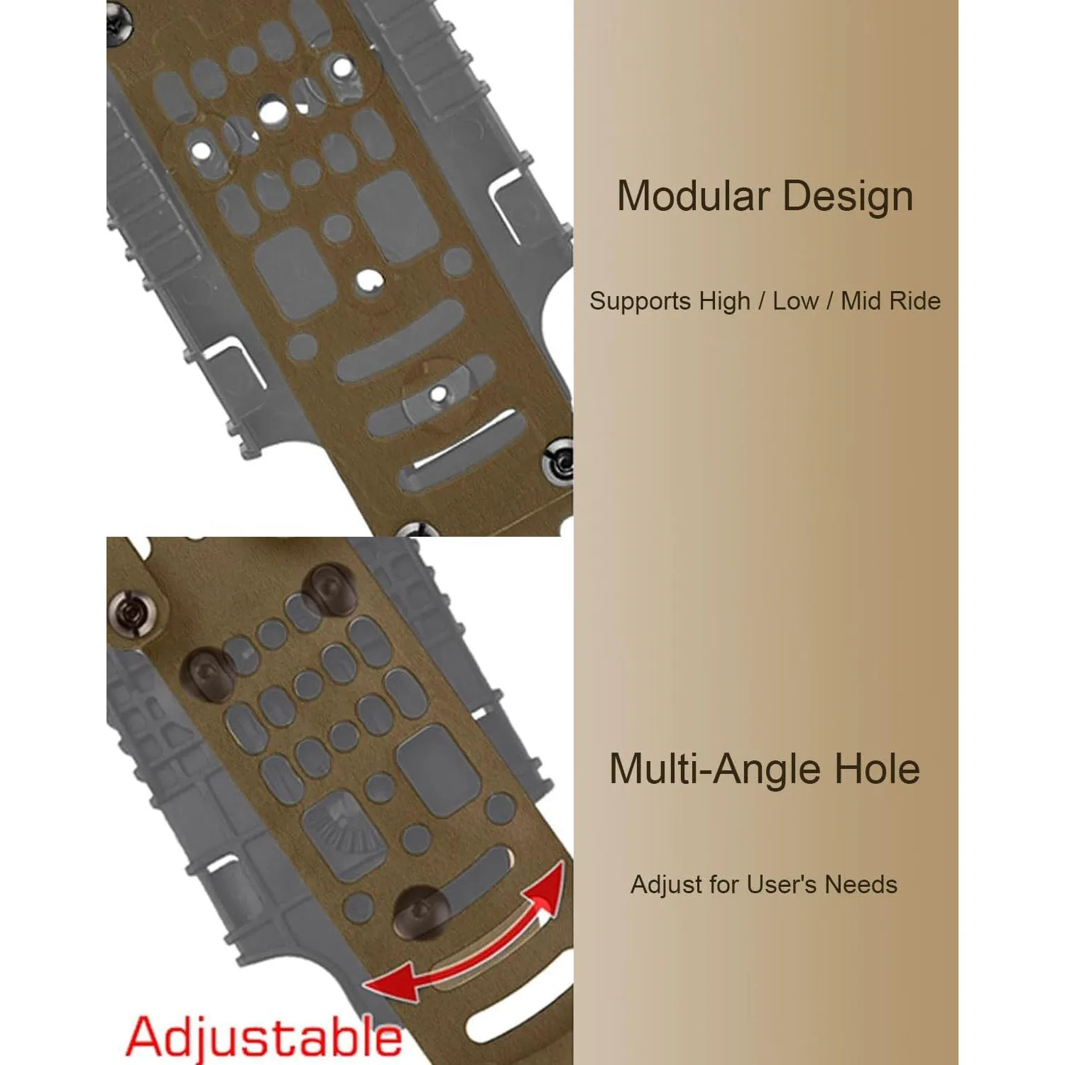 Adaptador de funda de Metal táctico, sistema Modular de extracción rápida para bandas de pierna caída y equipo de caza, Compatible con QLS - imagen 3