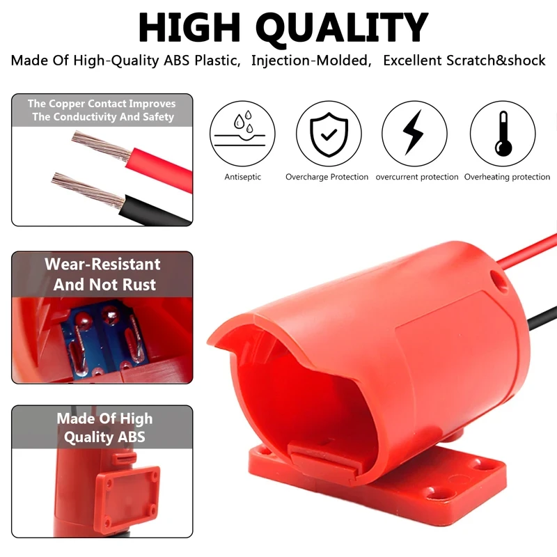 Adaptador de batería Power Wheels para Makita/Milwaukee/Bosch, conector de alimentación de batería de 12V, soporte de base con cables de 12 Awg - imagen 5