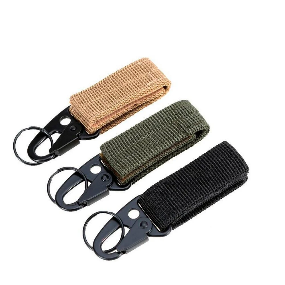 Herramienta múltiple para exteriores, mosquetón EDC de nailon, Correa Molle, hebilla de gancho de Metal, llavero de Olecranon, mochila táctica, cierre de correa - imagen 3