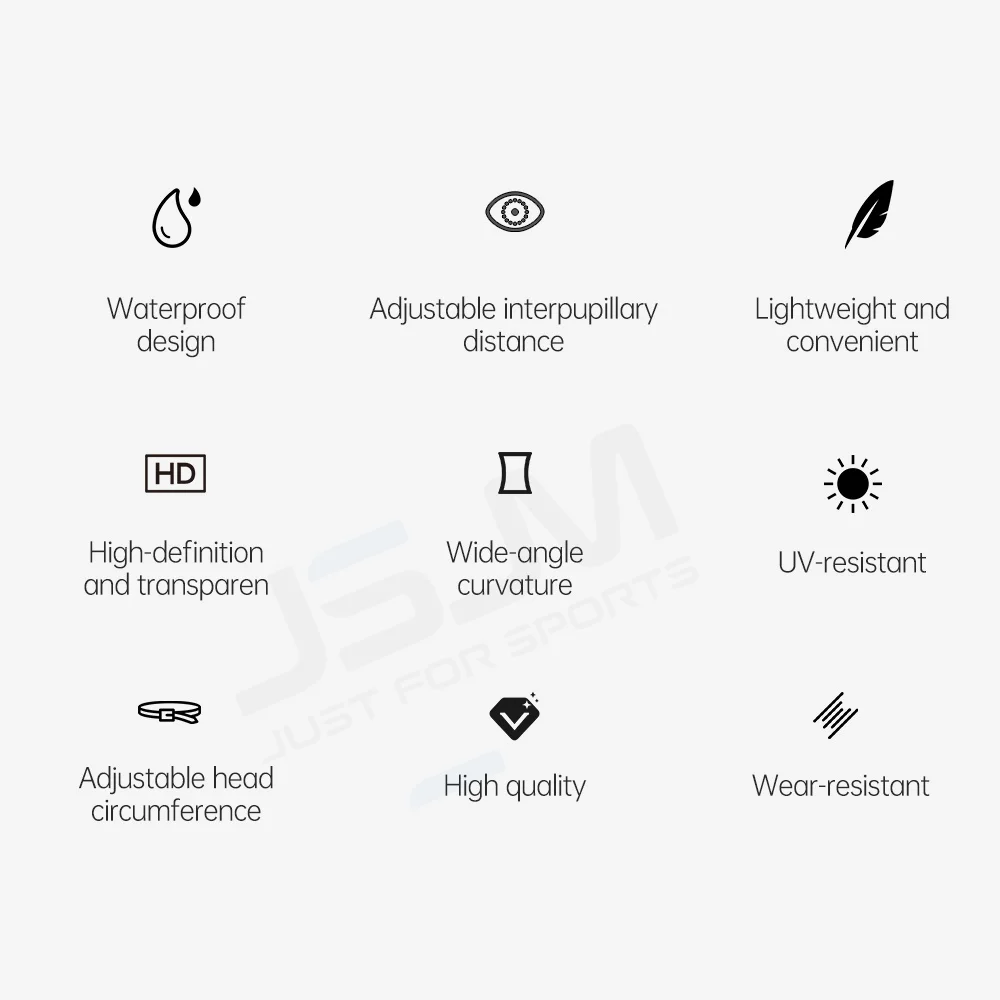 JSJM-gafas de natación antiniebla profesionales para adultos, gafas de natación de silicona ajustables impermeables con lente gran angular HD para hombres y mujeres - imagen 5