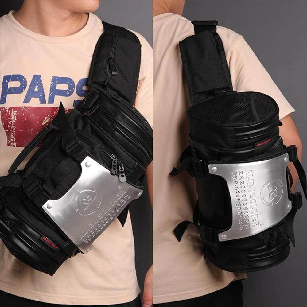 Bolso táctico motocicleta riñonera aluminio exterior