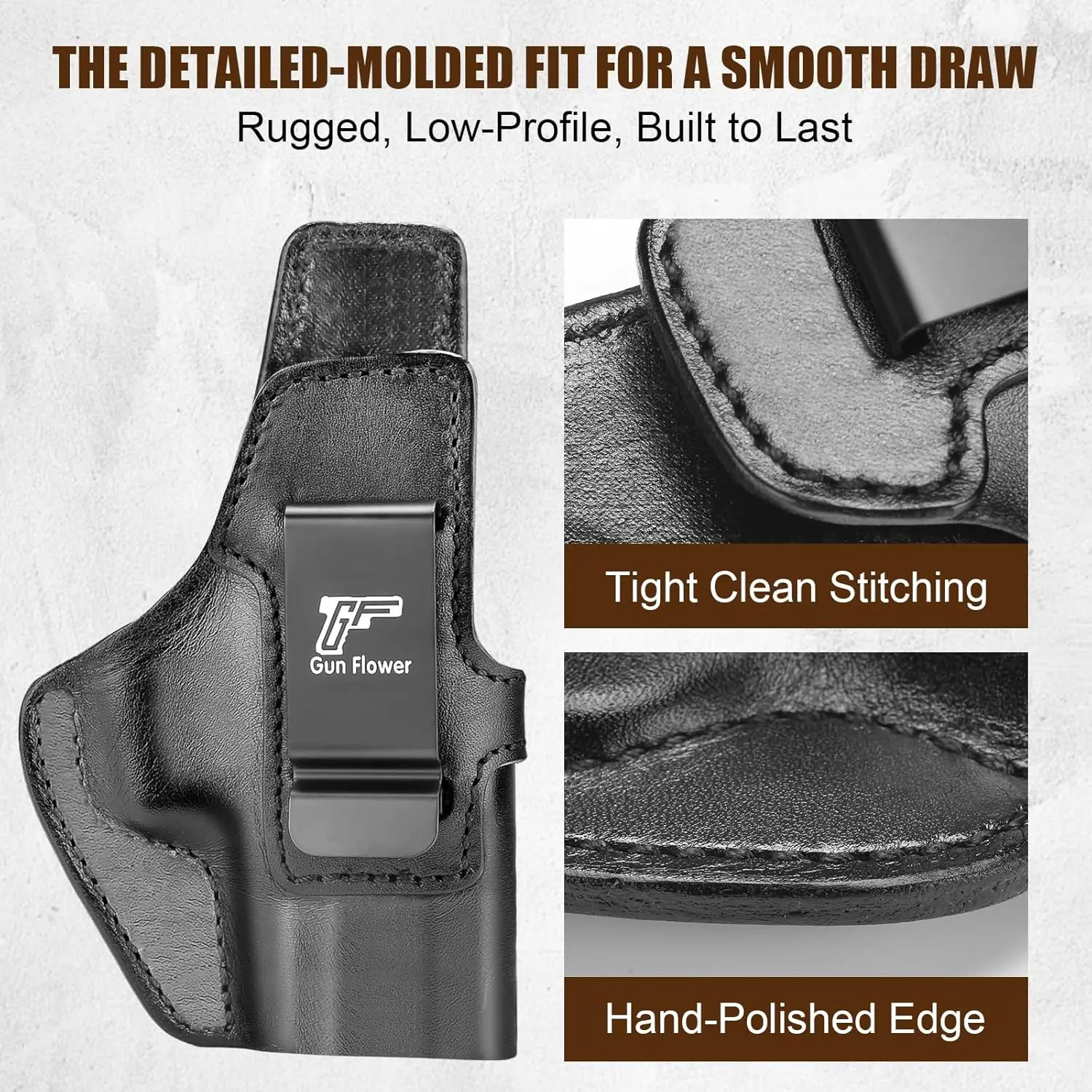 Para Taurus G3C/ G2C/ G2S/ G3C Toro/ TX22 Compact/ PT111/ PT140 G2, funda de cuero IWB, cinturilla interior, cinturón de 1,5 "-1,75", mano derecha - imagen 4