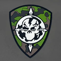 Parche de PVC de guerreros de calavera militar, chaleco táctico con gancho y bucle, insignia de moral, mochila, pegatinas decorativas, parches para brazalete para ropa