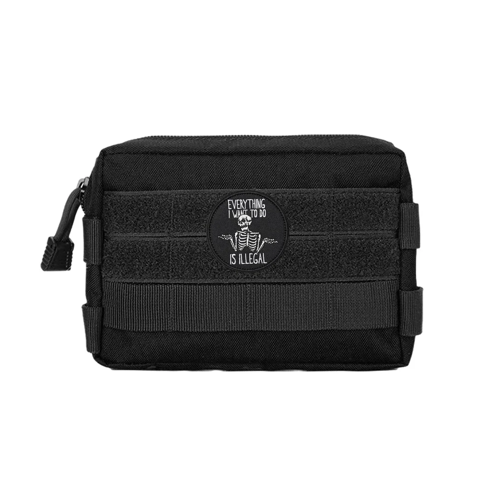 Parche ILLEGAL con citas, Meme, Velcros tácticos, moral, divertido cierre de gancho, insignia bordada, pegatina para gorra vaquera, mochila Molle - imagen 4