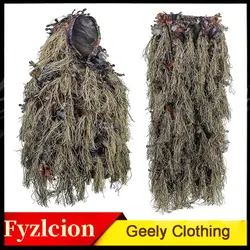 Traje Ghillie 3D Geely hojas biónicas sigilosas para caza