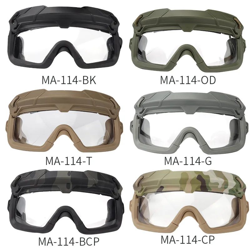 Gafas de seguridad para casco táctico, lentes divididas para Airsoft de caza - imagen 5