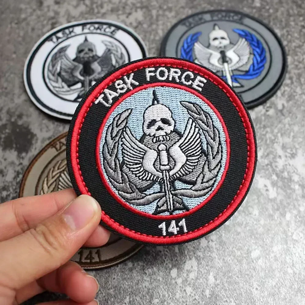 Parche de Call of Duty TASK FORCE 141 CODOL, parches Klett bordados, accesorios tácticos, brazalete, insignia de moral de calavera, pegatina - imagen 3