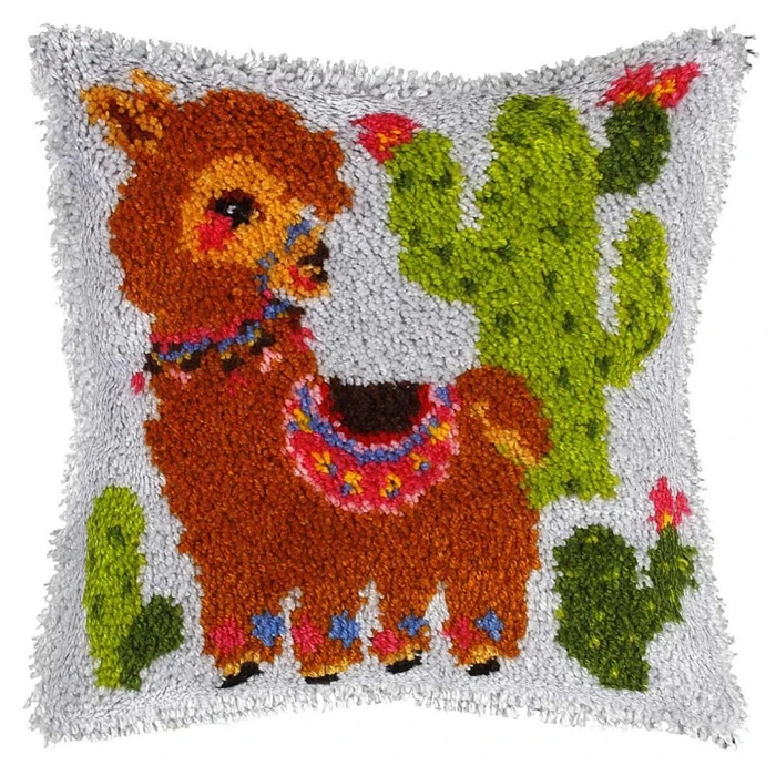 Kit de gancho de pestillo de Papá Noel, paquete de almohada con nudo, Kit de gancho de pestillo bordado de dibujos animados, funda de almohada de cojín, juego Kussen para costura - imagen 3