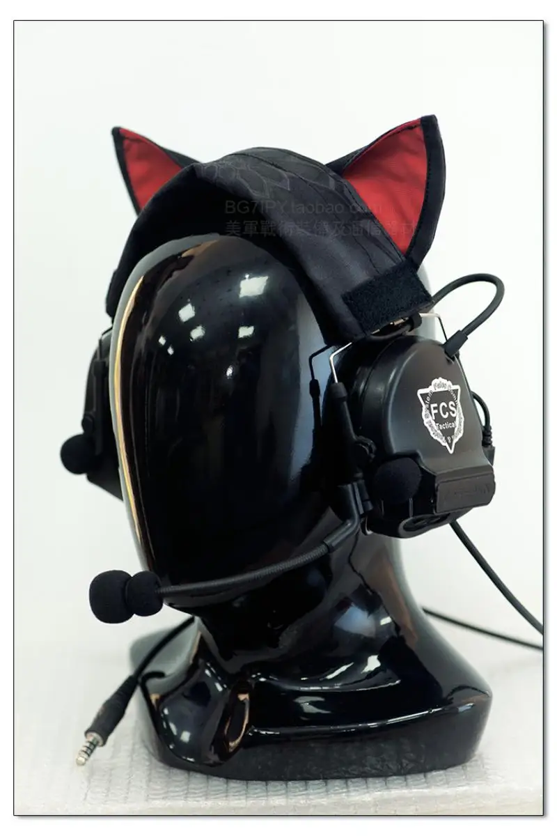 FCS-TACTICAL-juego de auriculares tácticos Comtac3 C3, orejeras de tiro con cubierta de cabeza de oreja de gato de camuflaje, accesorios de caza Airsoft - imagen 4