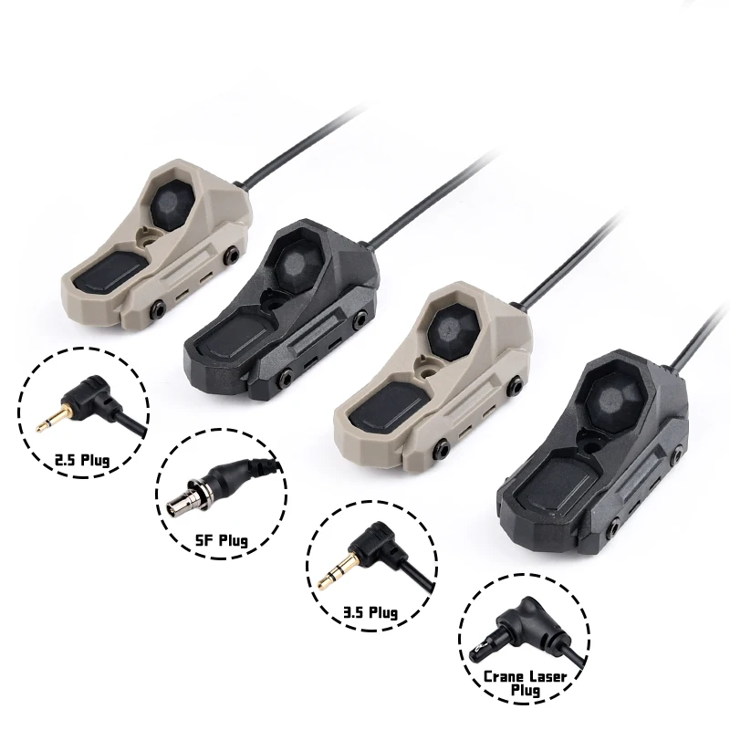 WADSN AXON interruptores Uni tácticos de doble función, interruptor de presión SF/2,5mm/3,5mm/enchufe de grúa, accesorios para rifle Wapon y Airsoft de caza - imagen 3