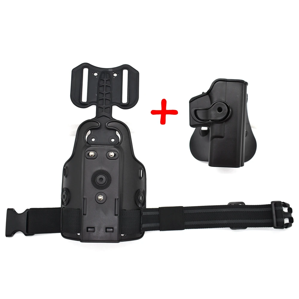 Funda táctica para pistola con pierna caída derecha/izquierda, funda para muslo de caza, funda para cinturón para Glck17 gen 1-4 - imagen 5