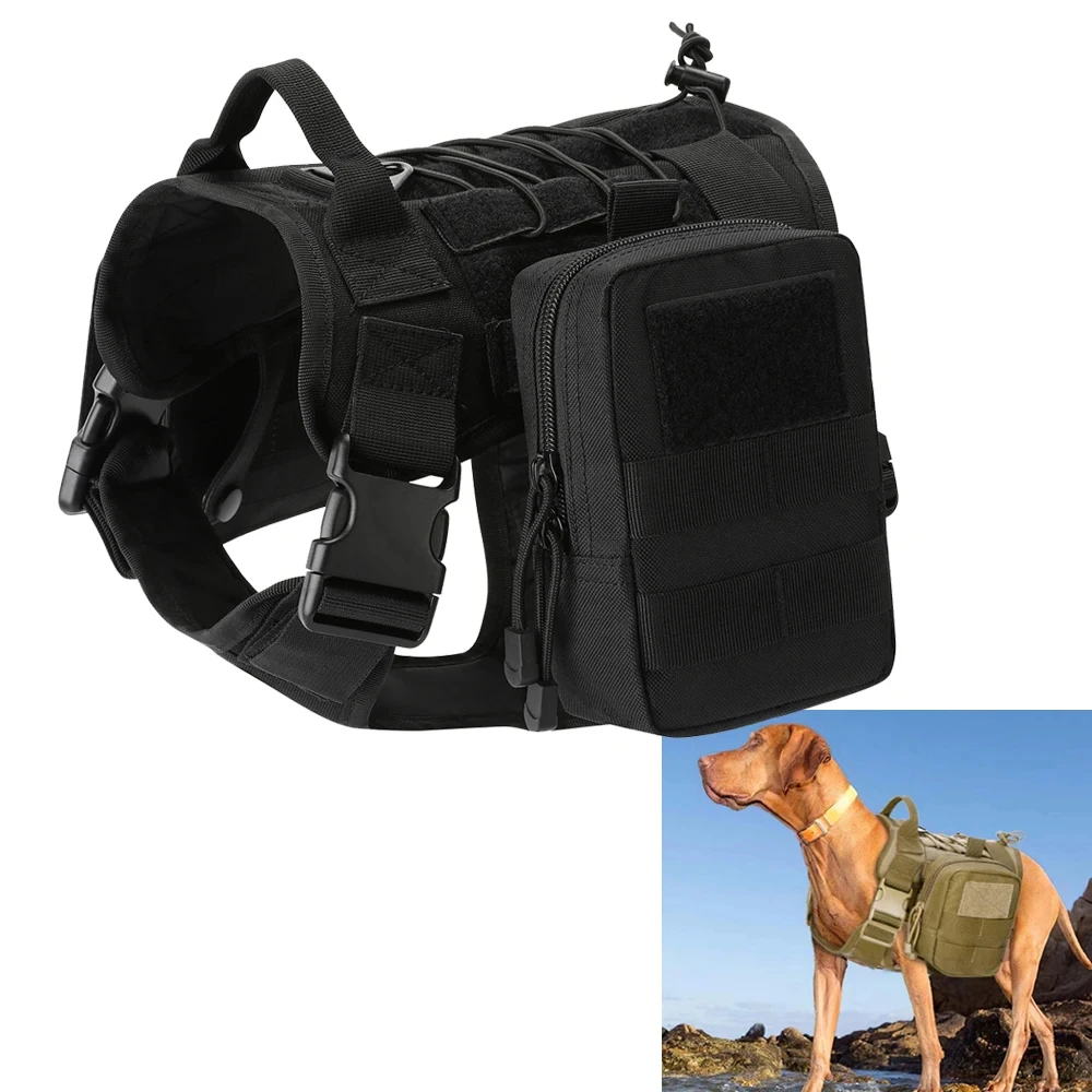 Chalecos tácticos para perros, ropa para perros, arnés de carga de entrenamiento, chaleco Molle de rescate para perros, arnés con bolsa Molle - imagen 2