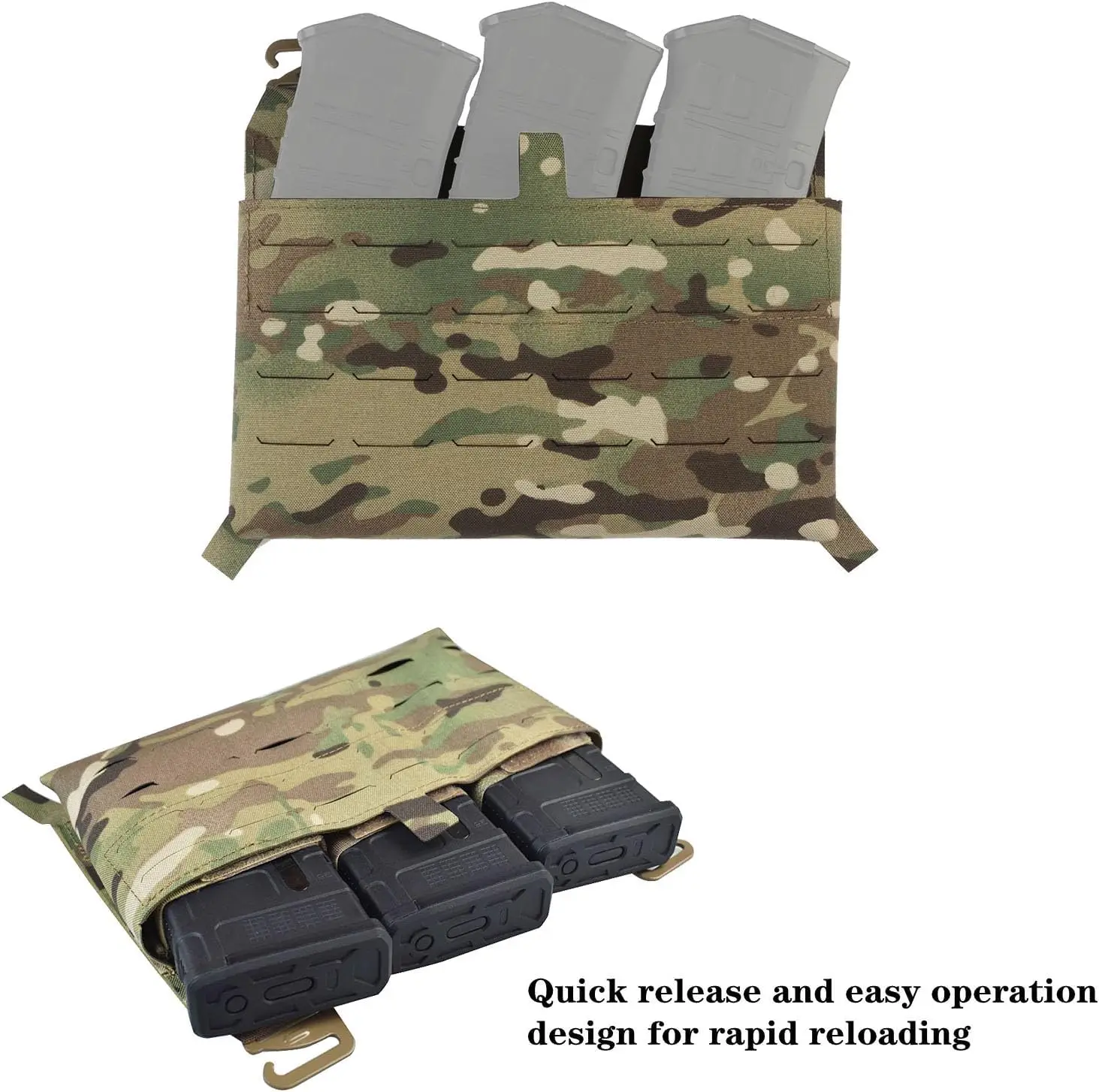 Bolsa Triple para deportes al aire libre 5,56, cartel con gancho en G, paquete colgante con solapa frontal y funda de canguro con inserto elástico - imagen 5