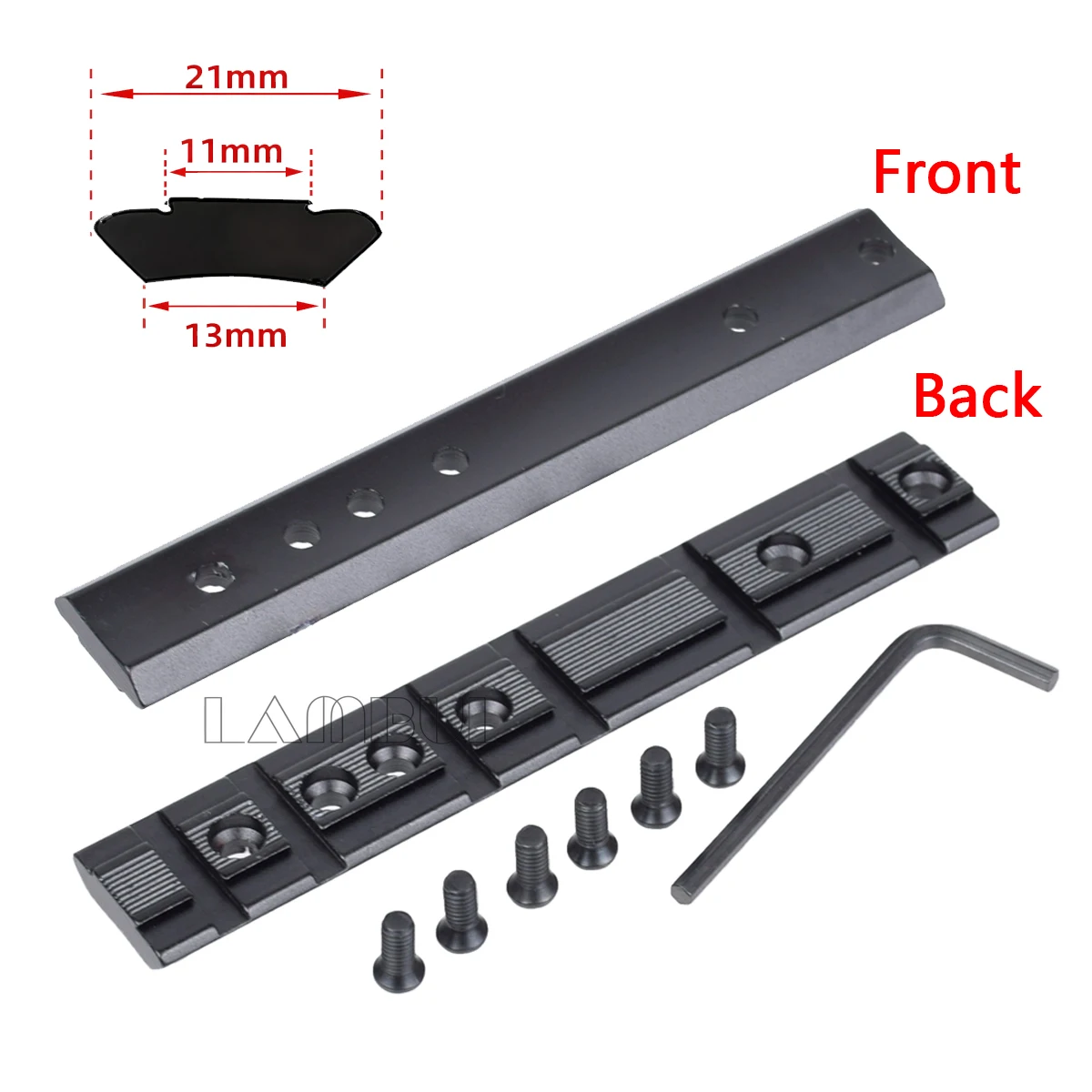 Soporte táctico de riel de cola de milano de 11mm, Base de riel de alcance de punto rojo de 11 a 20, soporte adaptador de 11mm a 20mm para Base de punta Ruger 10/22