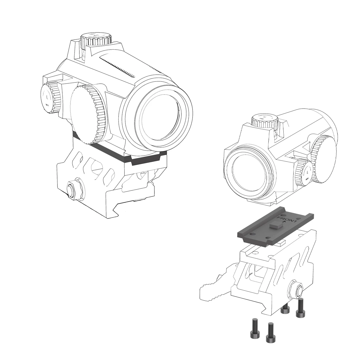 Vector Optics Montura Elevadora Red Dot Maverick/Nautilus, Sección 30 MOA, Hecho de Nylon para Airsoft Wargame - imagen 4