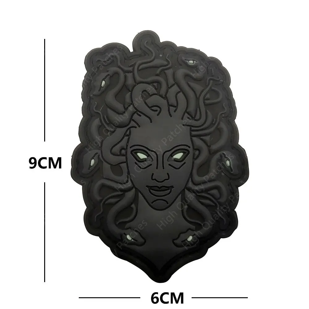 Parche Medusa Anubis Baphomet Shiva, insignia táctica de PVC de Reaper del diablo, parches reflectantes de goma que brillan en la oscuridad para sombrero de mochila - imagen 4