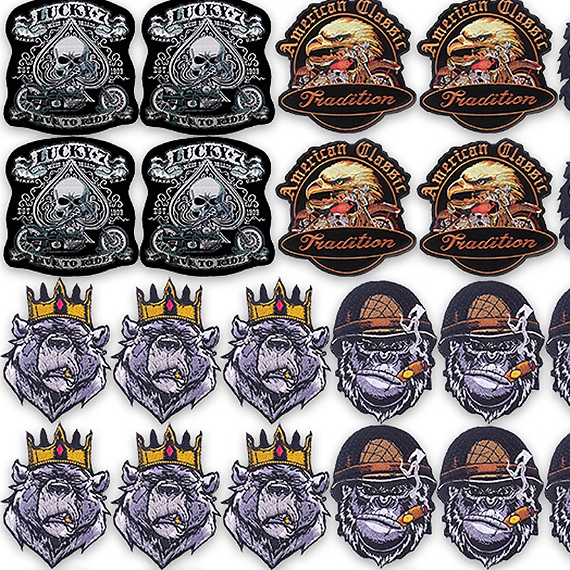 10 unids/lote musculoso gorila Punk Animal bordado parche hierro en parches bordados para chaqueta sombrero diseño fresco insignia para ropa - imagen 2