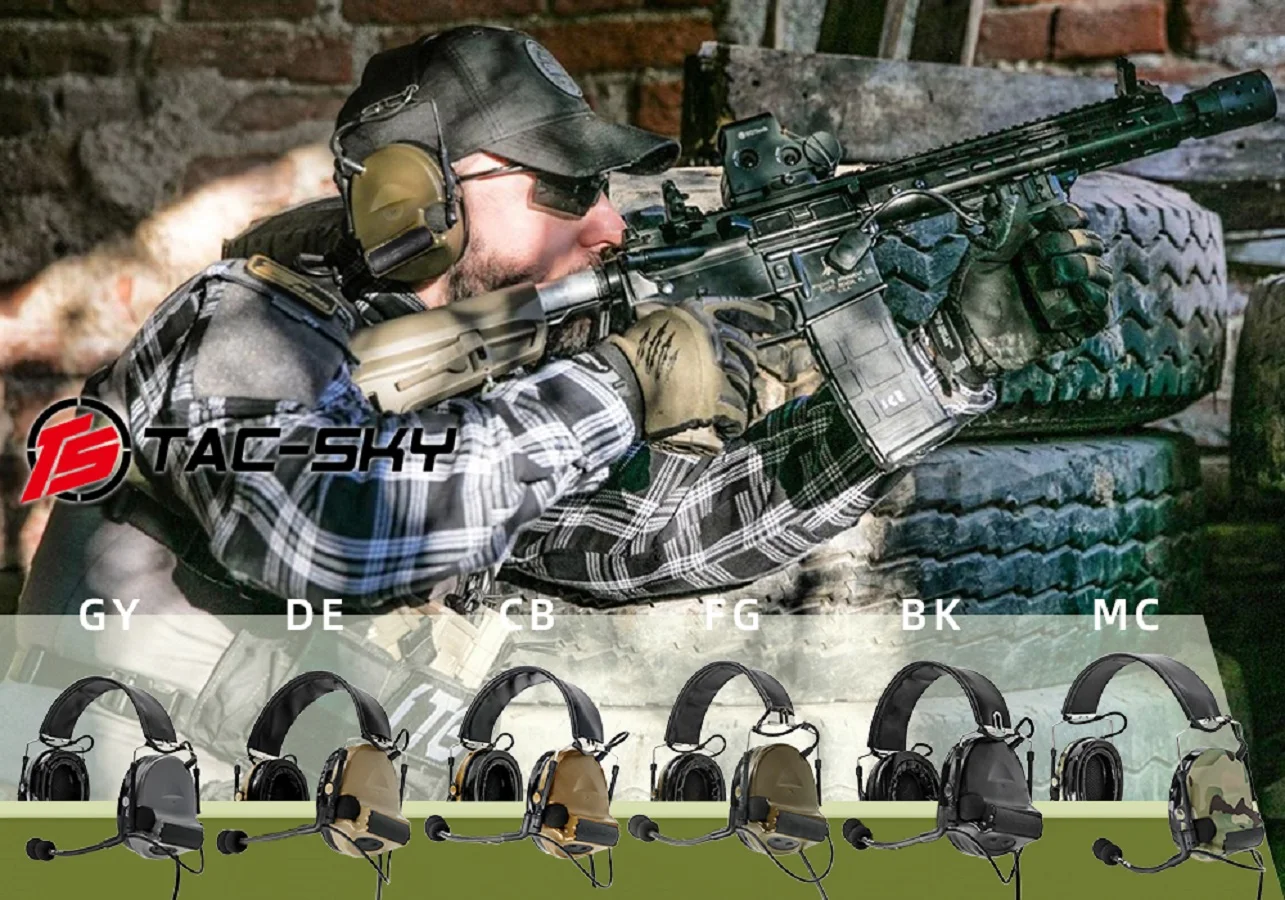 Auriculares tácticos TS TAC-SKY COMTAC II para exteriores, walkie-talkie, Airsoft, caza, deportes, Tiro Táctico, C2 - imagen 2