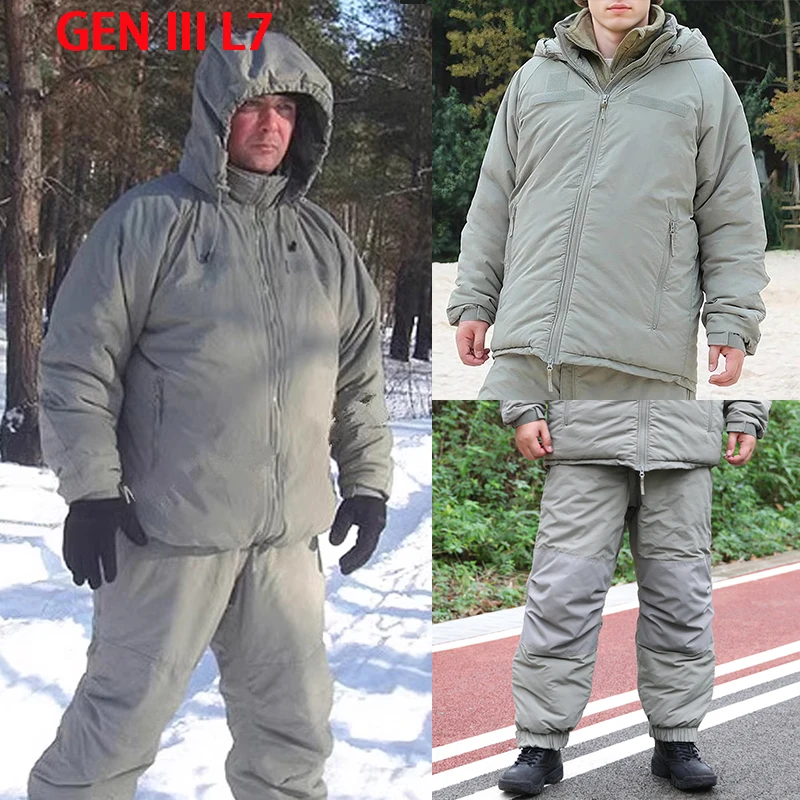 Traje táctico al aire libre GEN III L7 a prueba de frío, abrigo militar grueso, Chaqueta de algodón cálida y fría extrema para exteriores