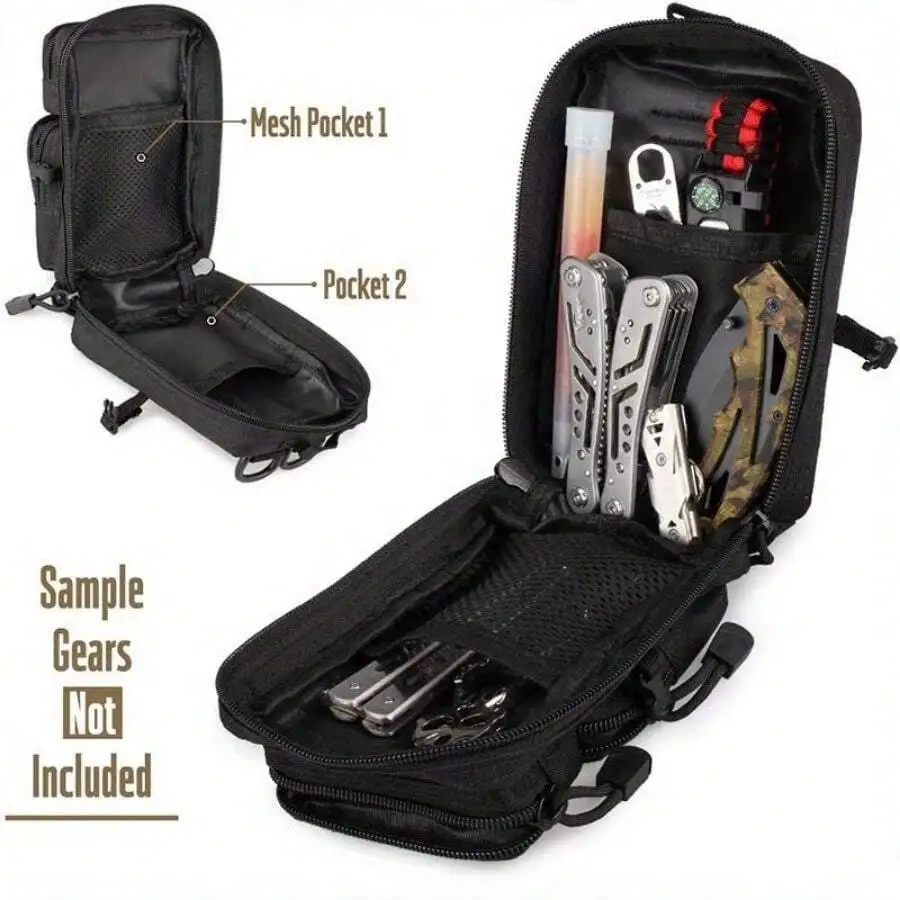 Bolsa táctica Molle con cremallera EDC riñonera médica IFAK pequeña bolsa de herramientas para caza senderismo pesca - imagen 4