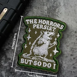 The Horrors Persist parche moral táctico gancho y bucle para mochila