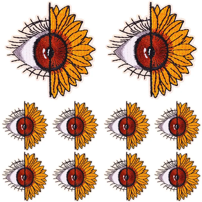 Prajna-parche bordado de dibujos animados de 10 unids/lote, parches de planchado de animales para ropa, parches de flores con letras, Parche de costura DIY - imagen 3