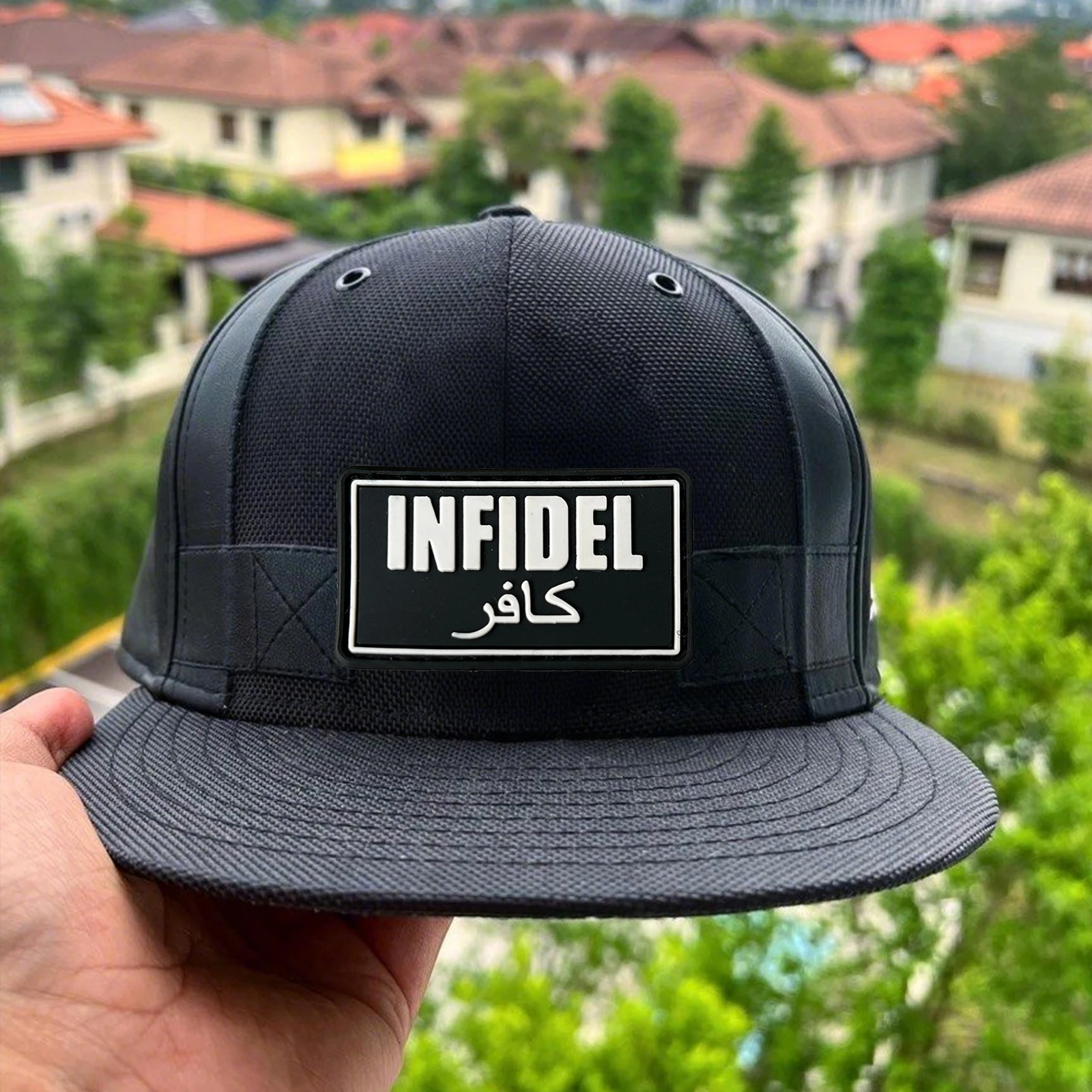 Parche táctico INFIDEL negro, parches de gancho y bucle de PVC para ropa, insignia de moral Airsoft, brazalete del ejército militar, pegatinas para mochila - imagen 5