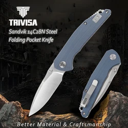 TRIVISA cuchillo EDC plegable con clip y hoja satén