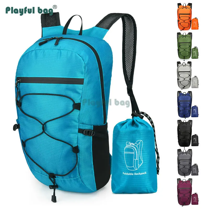 Mochila plegable al aire libre, bolsa de escalada, portátil, impermeable, para bicicleta, mochila de viaje, bolsas ligeras de ocio, AVA195 - imagen 3