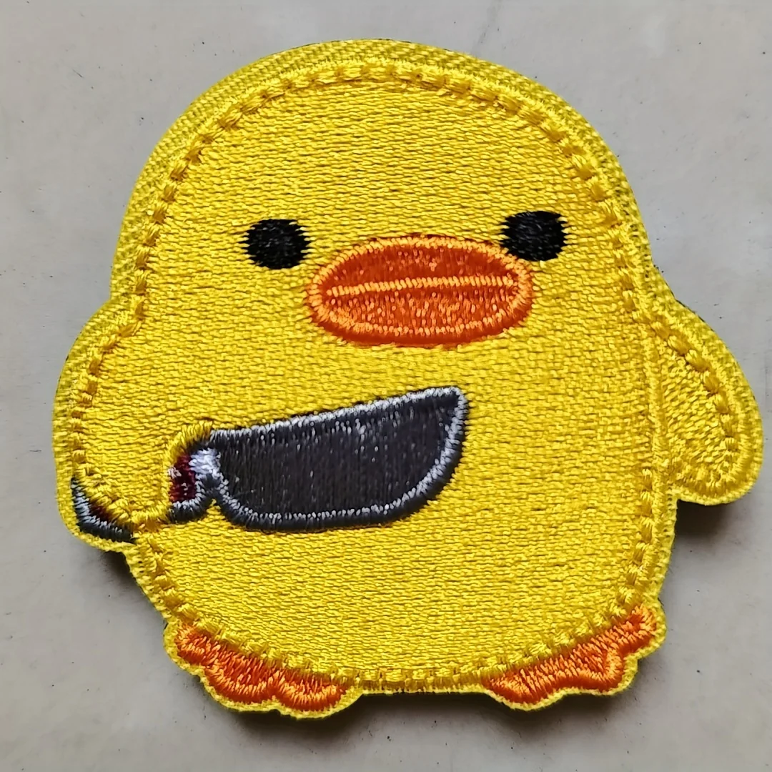 parches velcro mochila tácticos de bordados 1pc divertido lindo pollito amarillo Meme parche Velcros moral pato gancho y bucle insignia brazalete para chaquetas al aire libre, mochilas Molle DIY