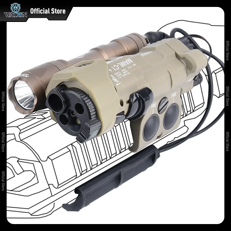 WADSN-Láser MAWL táctico, rojo, verde, azul, IR, luz de relleno SF M300A/M600C, linterna, interruptor de presión doble, luz de caza - imagen 4