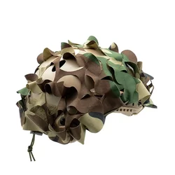 Cubierta de casco de red táctica 3D, cubierta de casco con cordón de nailon de camuflaje cortado con láser, accesorios de paracaidista de Paintball Scrim CS