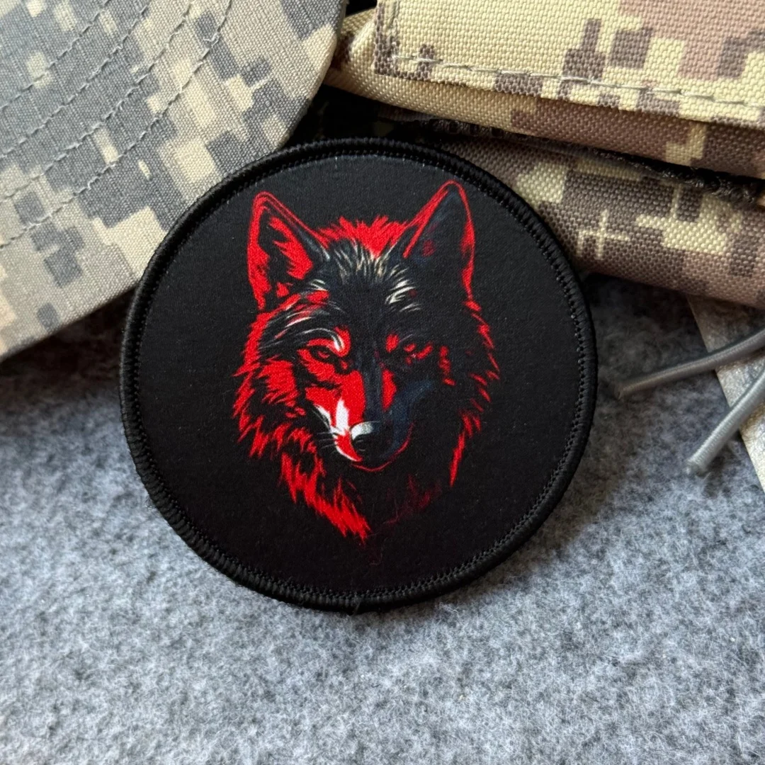 Parche táctico lobo con gancho y bucle para mochila - imagen 5