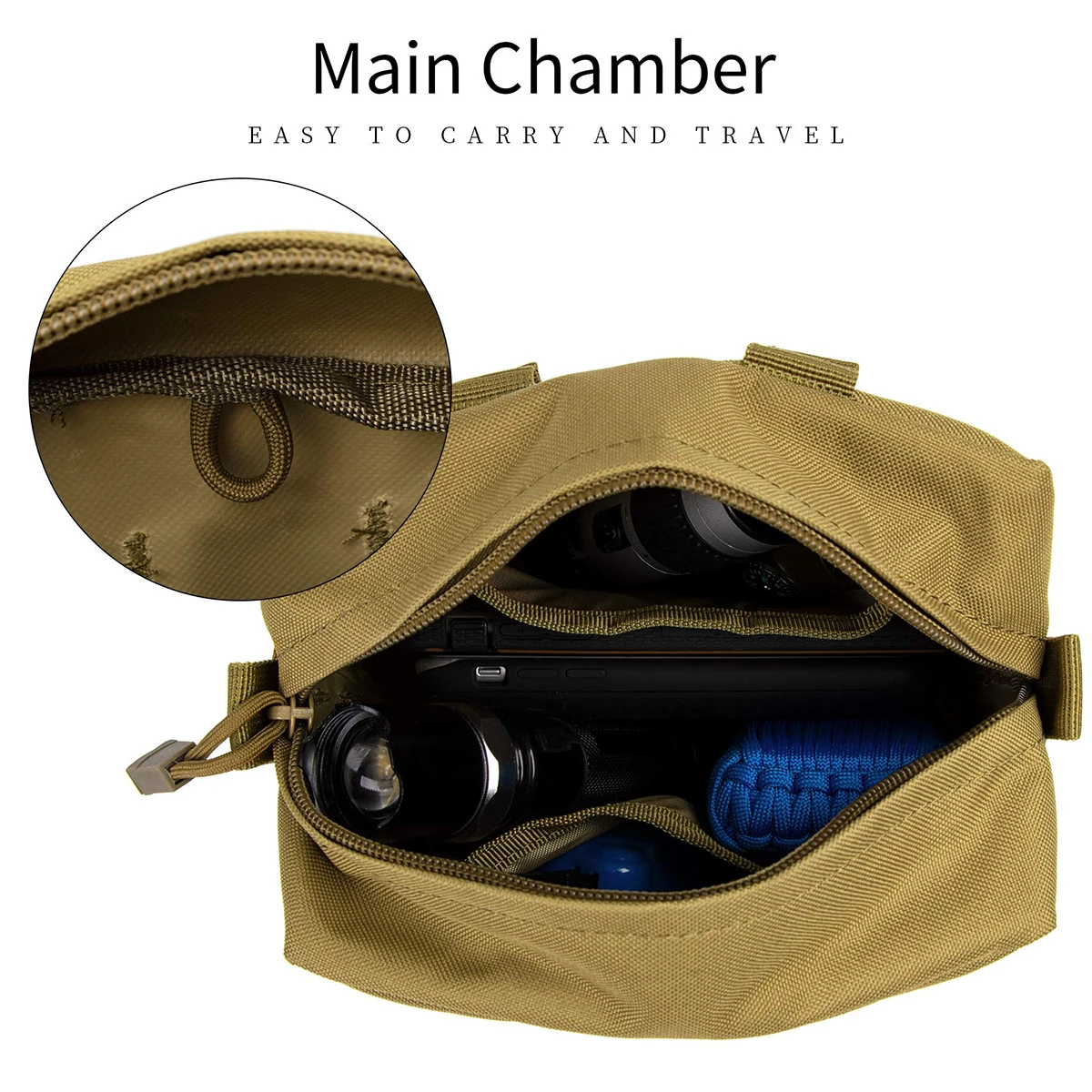 Bolsa táctica MOLLE compacta, impermeable, multiusos, herramienta de utilidad, bolsillo de cintura para caza, reciclaje, bolsa organizadora de dispositivos EDC - imagen 3