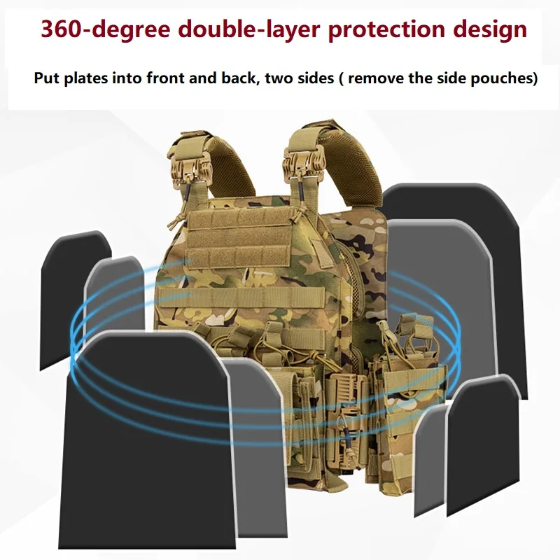 Chaleco táctico Multicam de alta calidad, Chaleco táctico de liberación rápida, placa de caza, armadura de transporte, Chaleco de combate Airsoft, accesorios de equipo - imagen 5