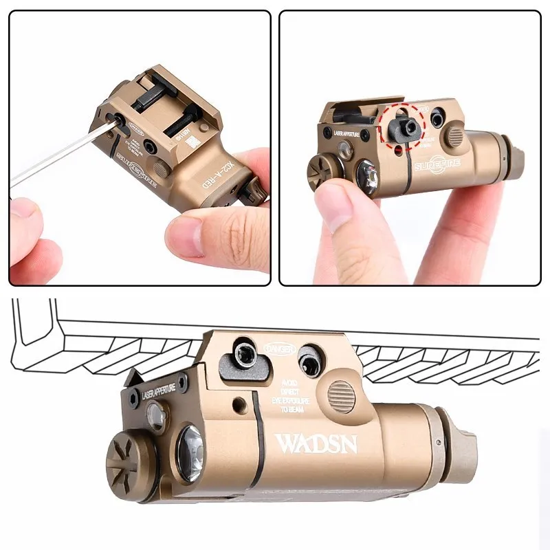 WADSN XC1 XC2 Airsoft pistola linterna táctica para Glcok 17 19 G17 19 P250 arma accesorios de caza luz Led de explorador - imagen 4