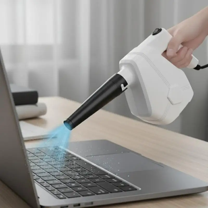 Plumero aire eléctrico ABS mano, cable 3 metros velocidad rápida 550W para teclados PC, piezas automotrices, y