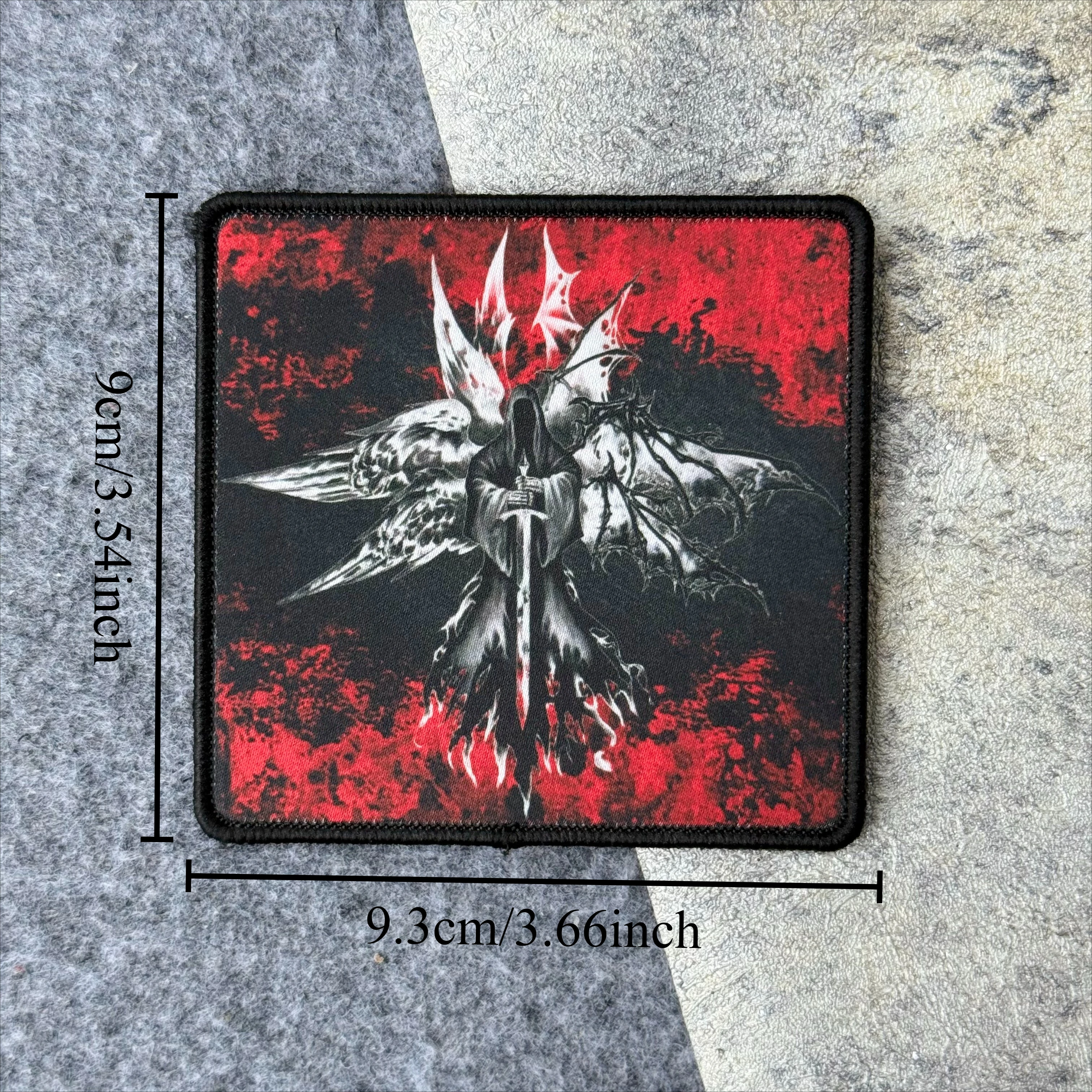 Parche táctico del ángel de la muerte y el vitorioso George Morale, pegatina para mochila militar, parches de gancho y bucle bordados - imagen 4