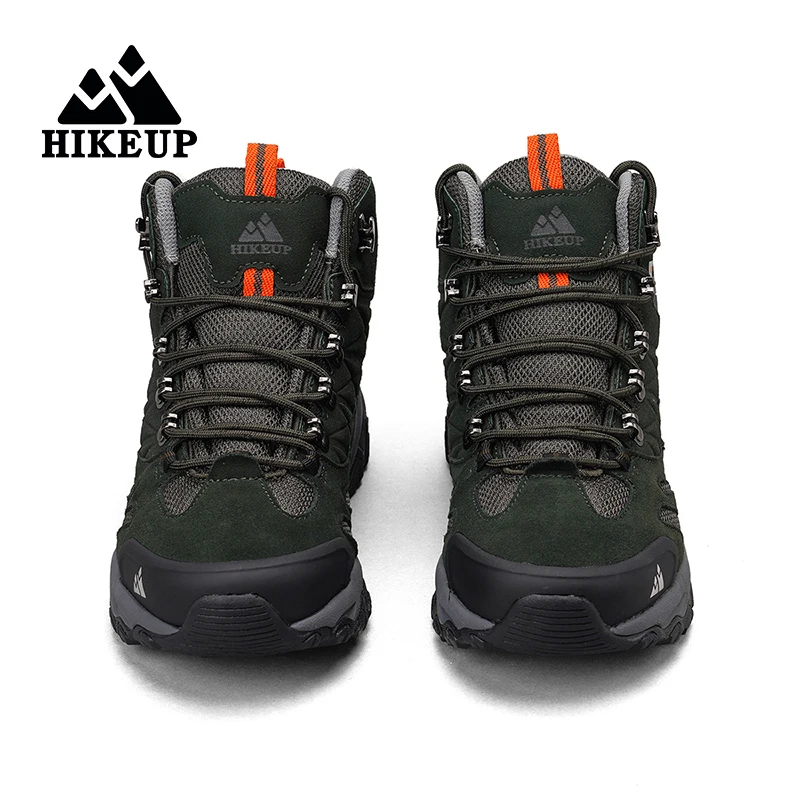 HIKEUP, nuevos zapatos de senderismo para hombre, zapatillas de deporte de cuero para exteriores, botas de Trekking para hombre, botines tácticos para acampar y cazar para hombre - imagen 4