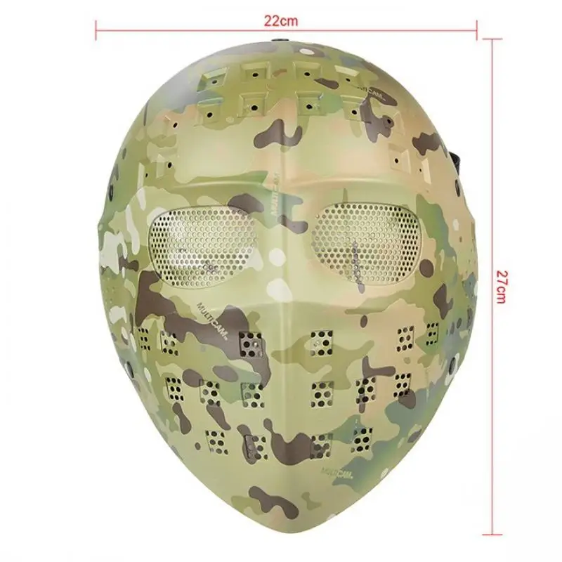 Máscara táctica de malla de acero de cara completa, cubierta protectora antiimpacto para Airsoft, Paintball y camuflaje de tiro - imagen 2